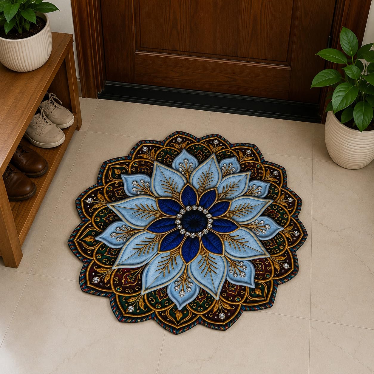 Mandala Floor Mat - Floral Lotus Design FREE SHIPPING -5