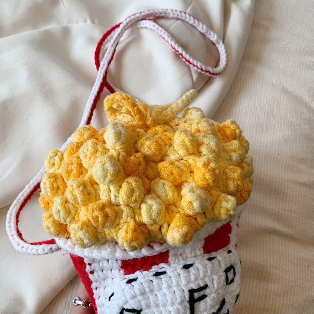 Amazon.co.jp: クロスボディバッグ ポップコーンの型 かぎ針編み  
