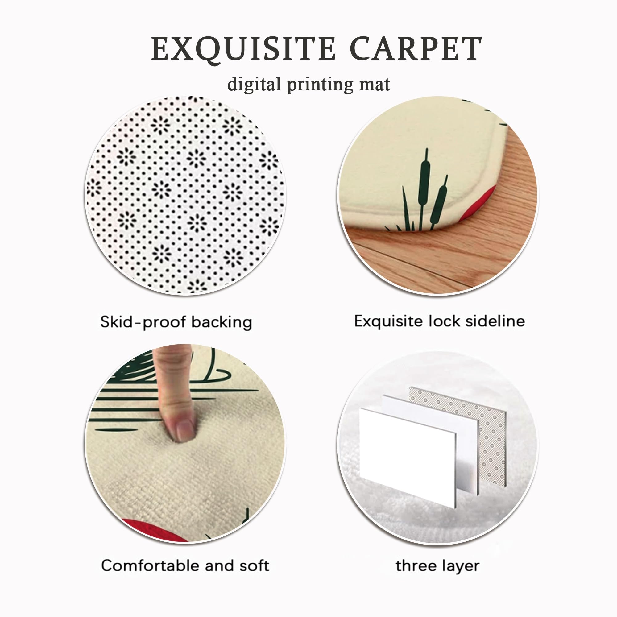 Loon - Alfombra rústica natural con diseño de cola de gato para sol, verano, color rojo, de pelo bajo, esponjosa, suave, rectangular, resistente a las manchas, para sala de estar, dormitorio, aula