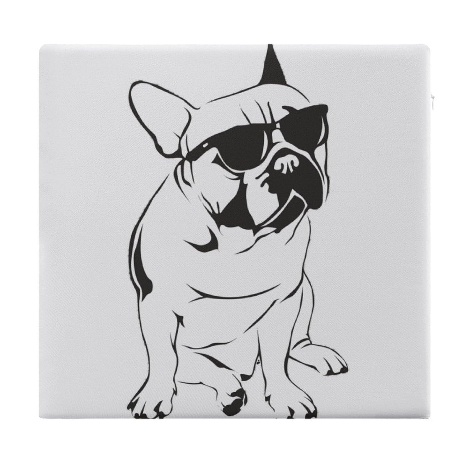 JZemdybill Chair Pad, French Bulldog Seat Pad, Square Chair Cushion for Yoga Living Room Balcony