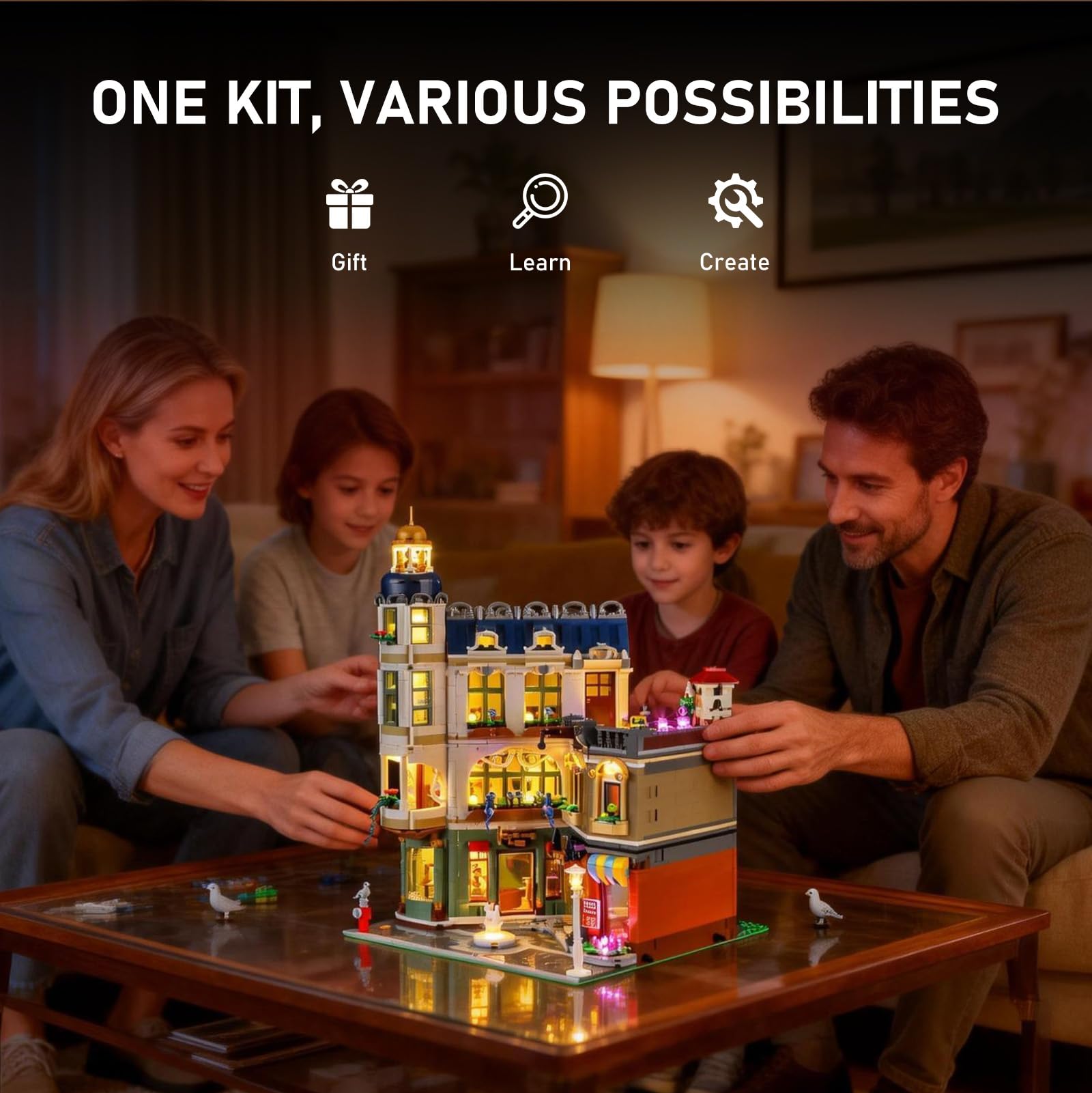 BRIKSMAX Oświetlenie LED do Lego Icons ulicy handlowej 11371, kompatybilny zestaw świateł do klocków – bez zestawu Lego, dekoracyjne światło premium do modelarstwa, dekoracja domu, prezent dla