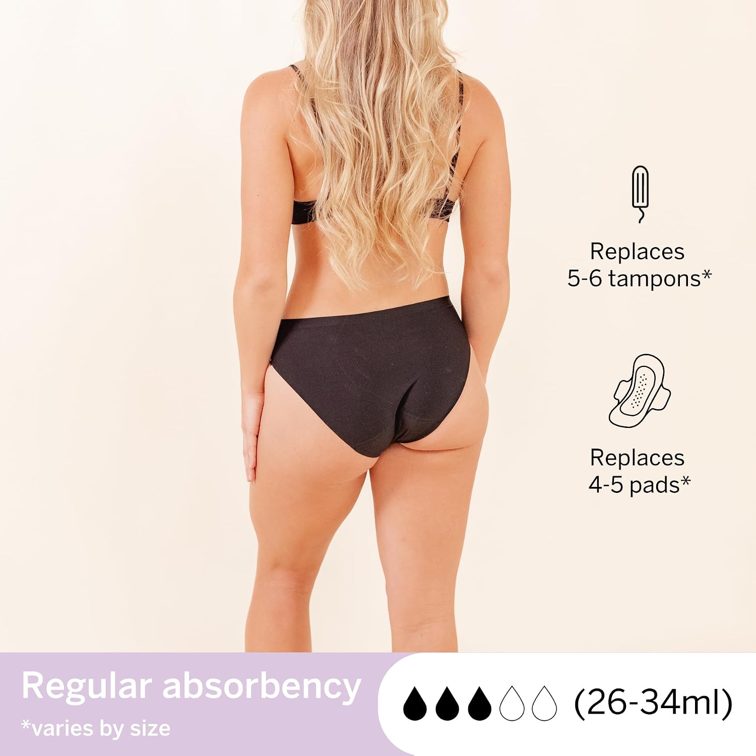 Pixie Organic Cotton Gusset Period Underwear - Best Leakproof Panties with BloatFit™ Technology Ultra Soft Black image 5