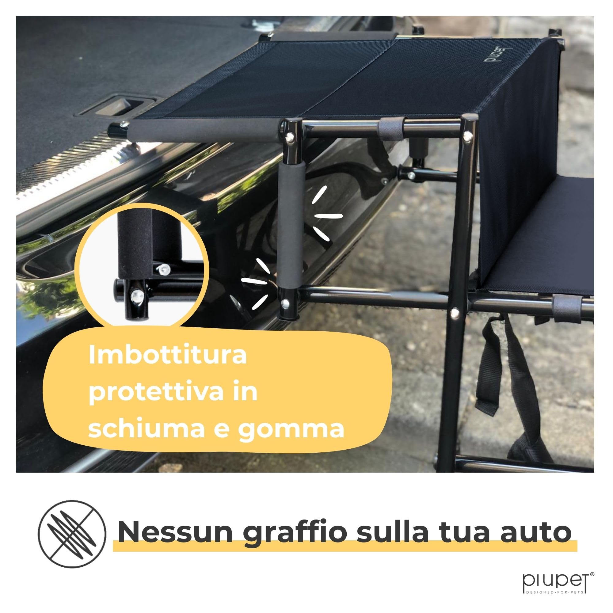 PiuPet® Rampa per Cani I Fino a 80 kg I Utilizzabile per Tutti i Veicoli I Grandi e Piccoli Cani I Pieghevole I Rampe per Auto | Rampe di Carico