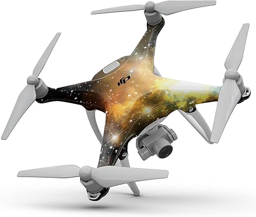 Miniatura 8 de DesignSkinz - Compatible con Drone DJI Phantom 4 - Vinilo protector resistente a los arañazos - Oro y negro Squiggly