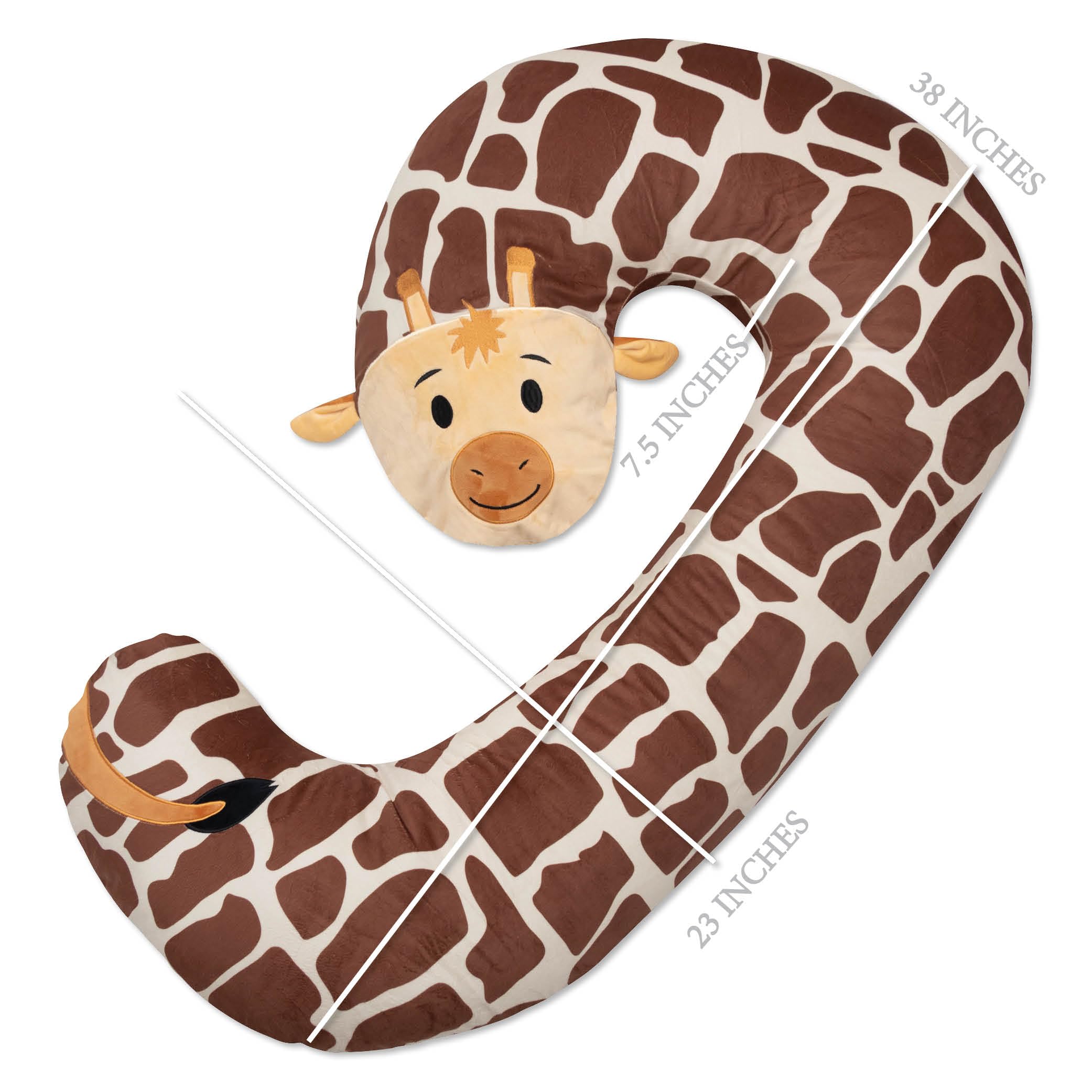 Leachco Snoogle Jr. Child-Size Body Pillow │ for Kids Ages 3 and Up │Polyester Plush Zippered Removable Cover - Giraffe