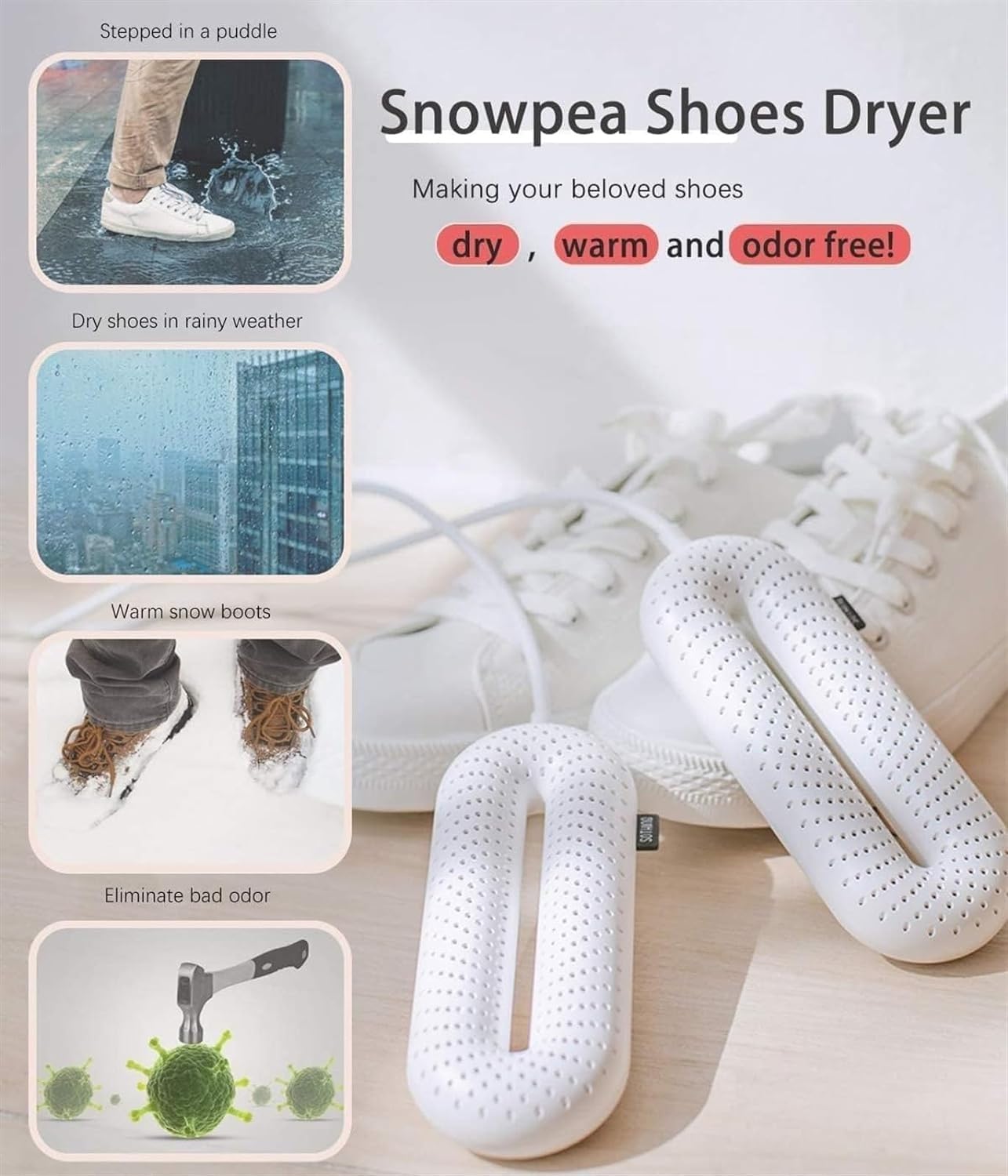 Sèche-chaussures, sèche-chaussures portable avec 3 modes de minuterie, chauffe-pieds pliable, sèche rapidement les chaussures, les gants, les chaussettes et les chaussures de ski, convient pour la s
