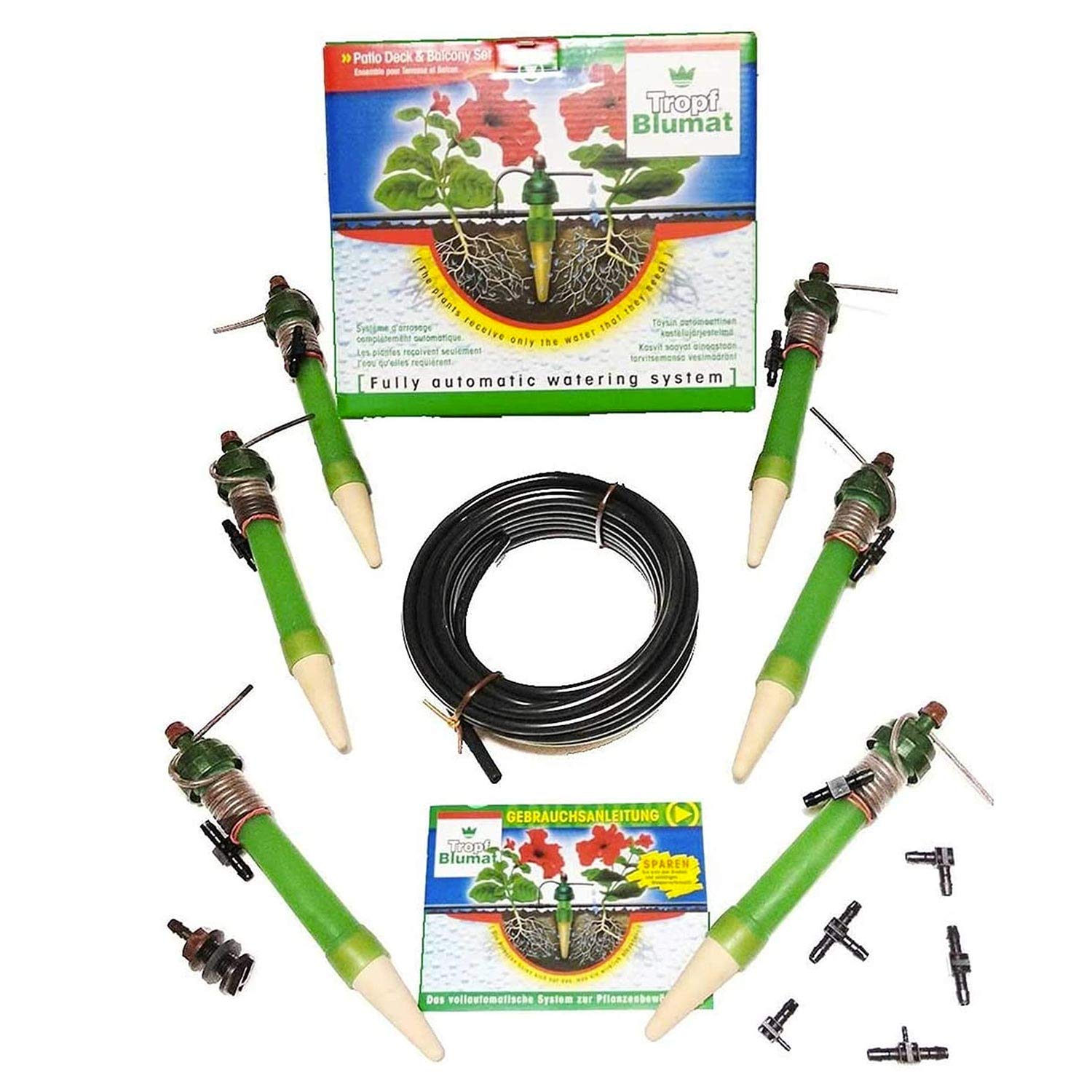 BlumatLongs Kit (Tropf Maxi) | Automatic Drip Irrigation Kits | Automatic Watering System for Up to 6 Bigger Plants | Blumat Watering System