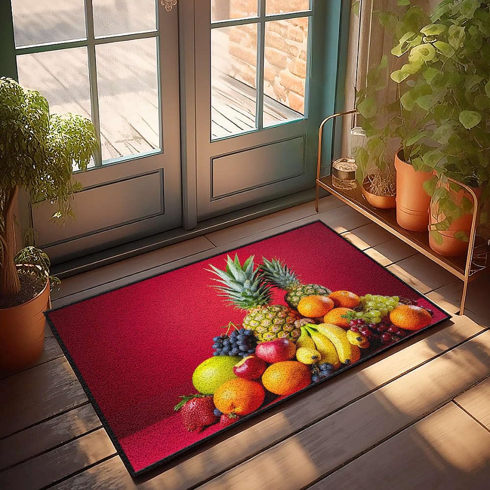 Paillasson d'extérieur et d'intérieur motif fruits frais 65x90 cm