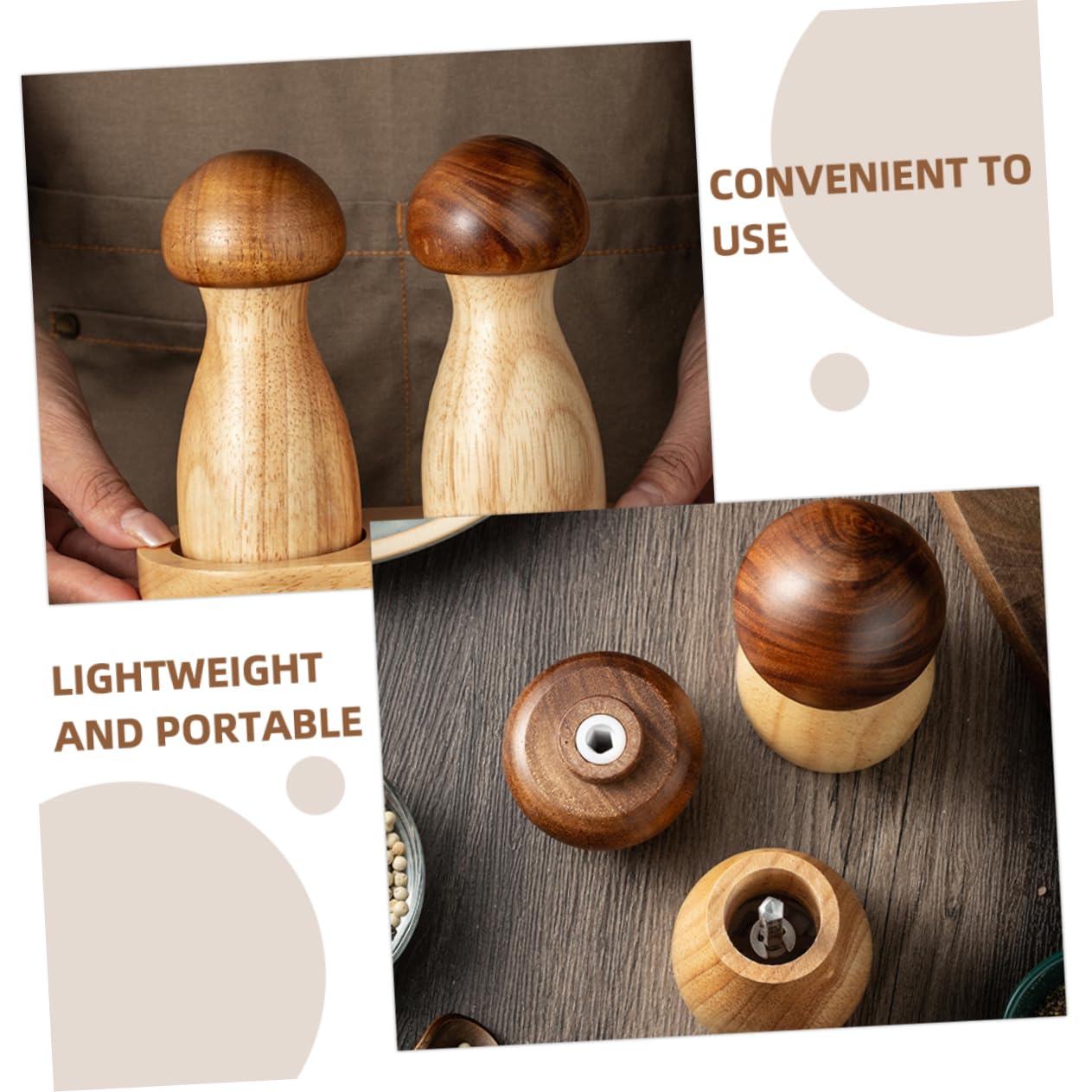 SOLUSTRE 1 Set Pepper Grinder Pepper Shaker Grinder Grinding Shaker Cute Kitchen Pepper Shaker Mushroom Hand Large Shaped Pepper Manual Shapes Mini Cooking Wooden