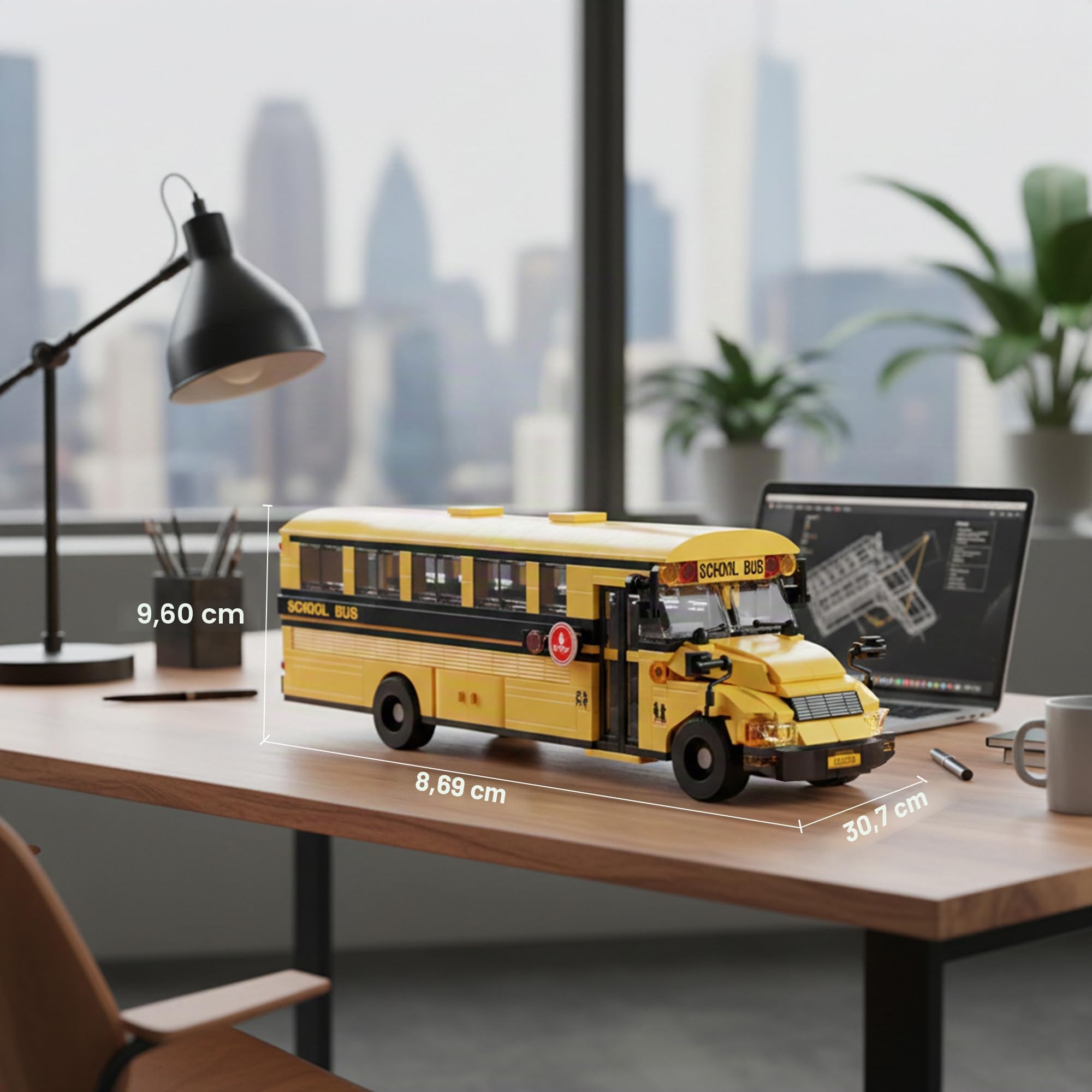 Set de Bloques Autobús Escolar, Modelo Educativo Stem, Compatible con Lego, Autobús Escolar Amarillo, Regalo para Adultos y Adolescentes 14+, 788 Piezas