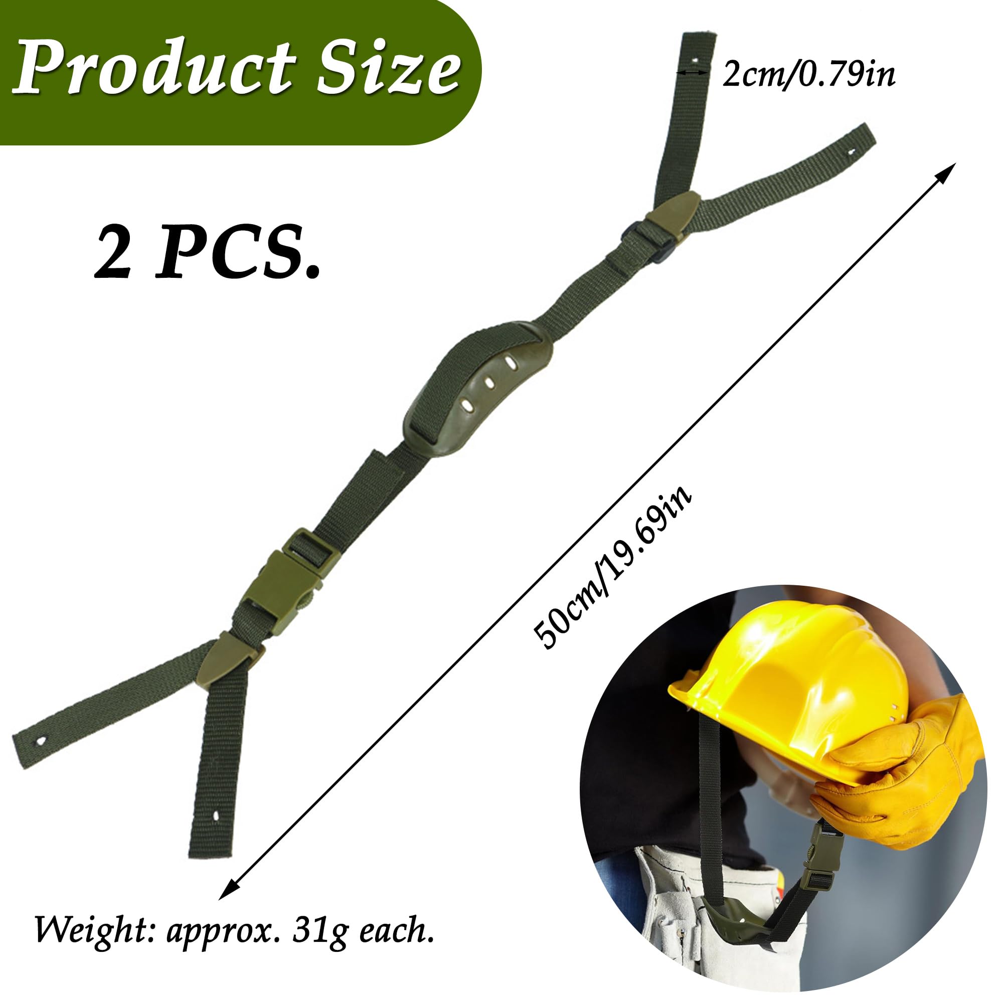 CHENNAN 2 pezzi Cinturino Sottogola Universale Per Elmetto, Sottogola per Elmetto Rimovibile, Sostituzione Casco Cinturino Fissaggio, Sottogola Universale per elmetto con Cinturino Elastico (verde)