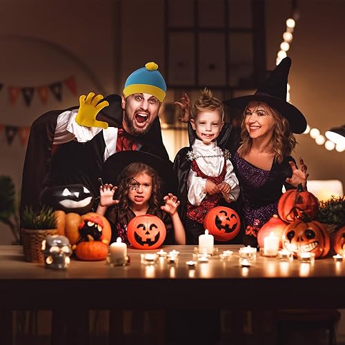 Miniatura 4 de Sombrero y guantes de cosplay de personajes de Halloween, gorro de punto con pompón de Cartman, conjunto de gorro de invierno para Halloween, Eric
