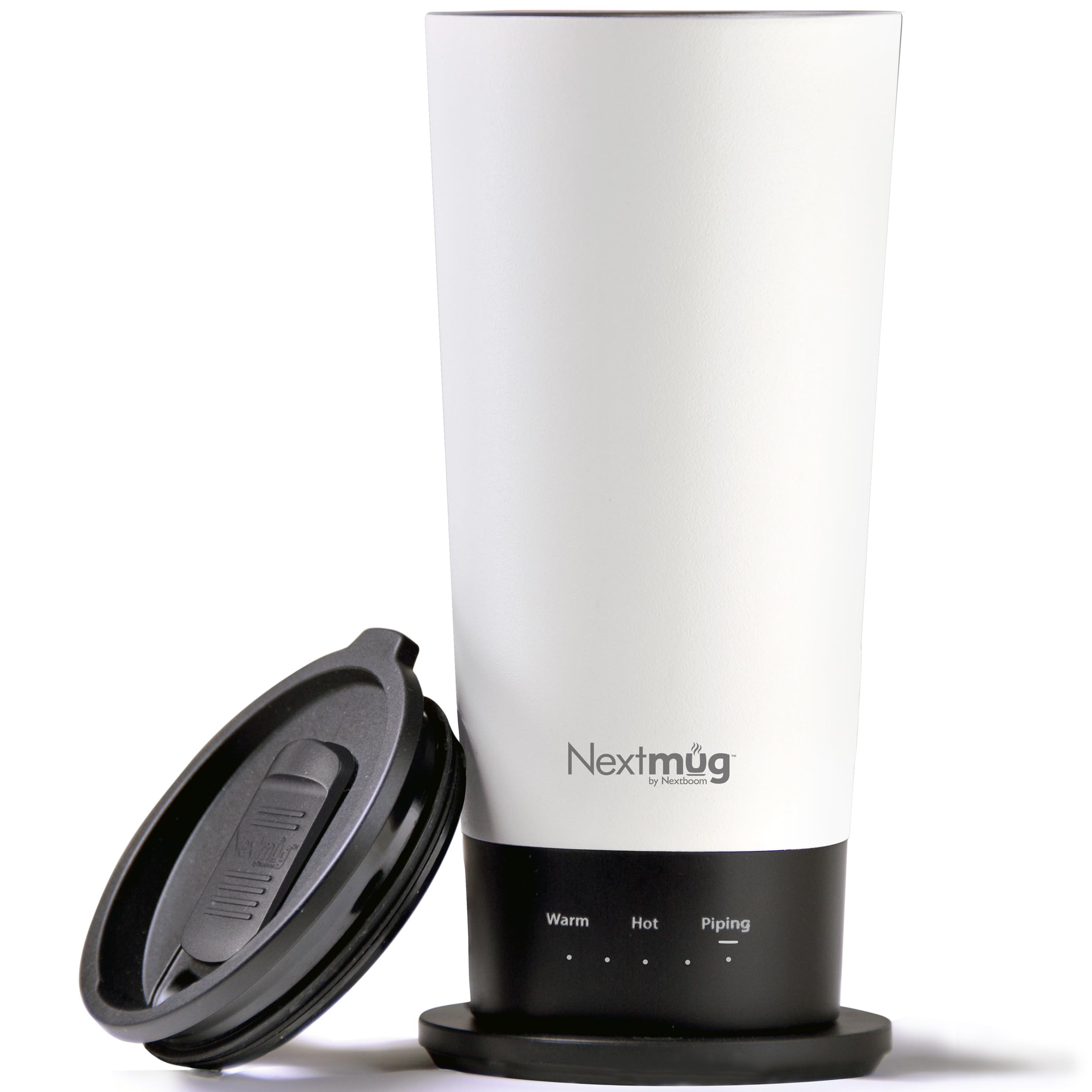 Nextmug Go temperature-controlled self-heating travel mug in white