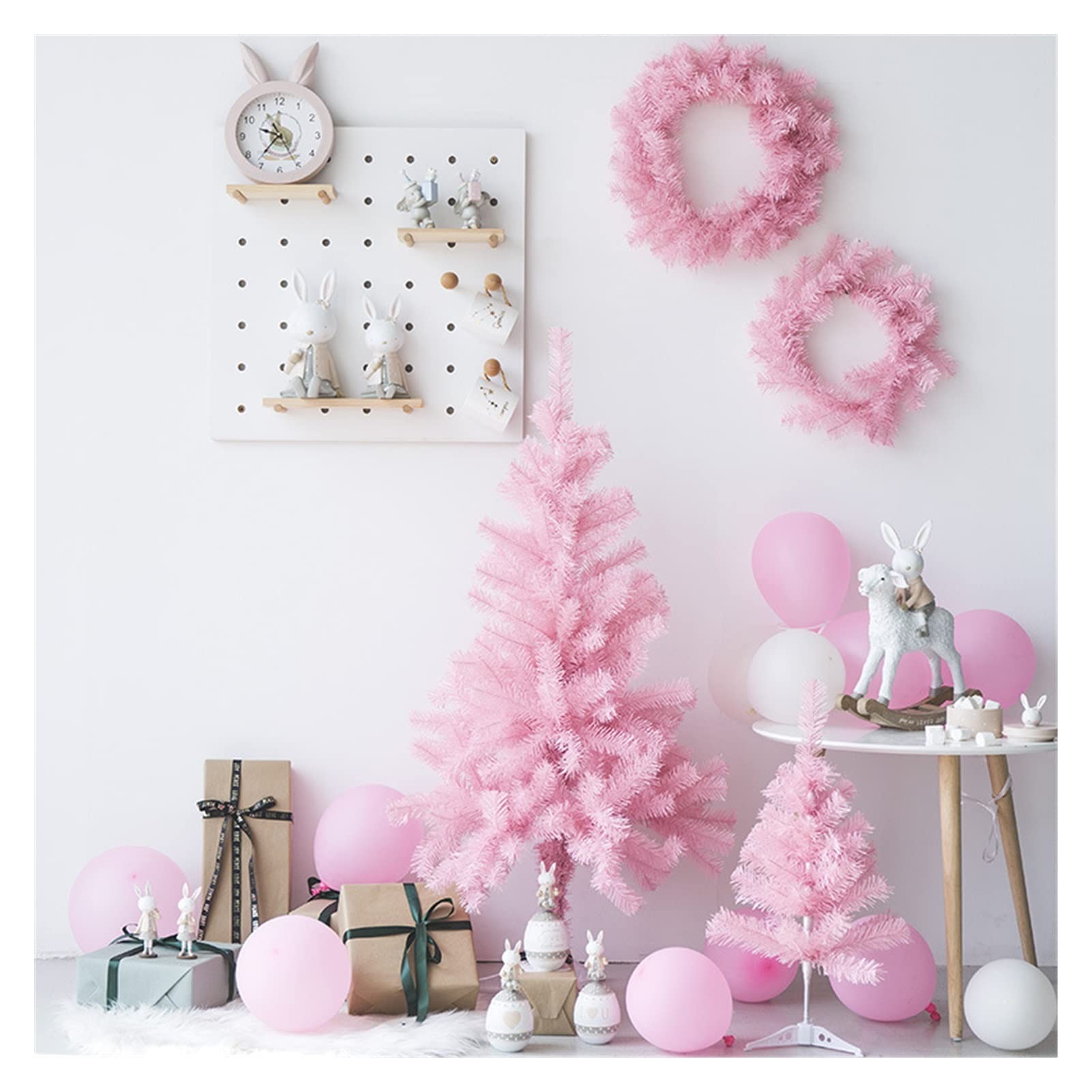 Albero di Natale 60/120/180 CM Romantico Rosa Decorazioni for l'albero di Natale Ghirlanda Lunga Vite Pallina di Natale Centro commerciale Disposizione delle finestre Prop Jingxin(Wreath-s)