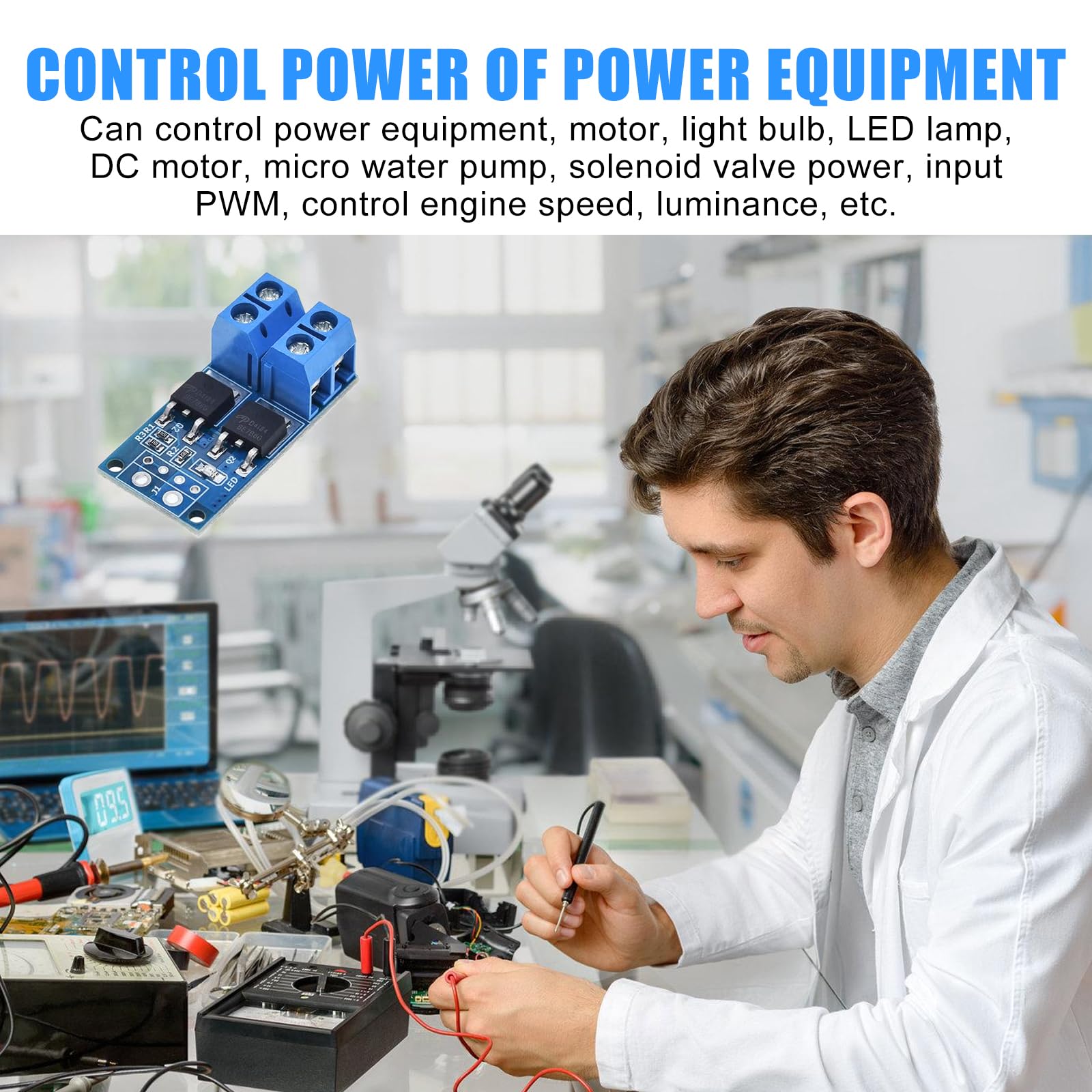 Modulo driver MOSFET 5V-36V 15A 30A 400W PWM regolatore
