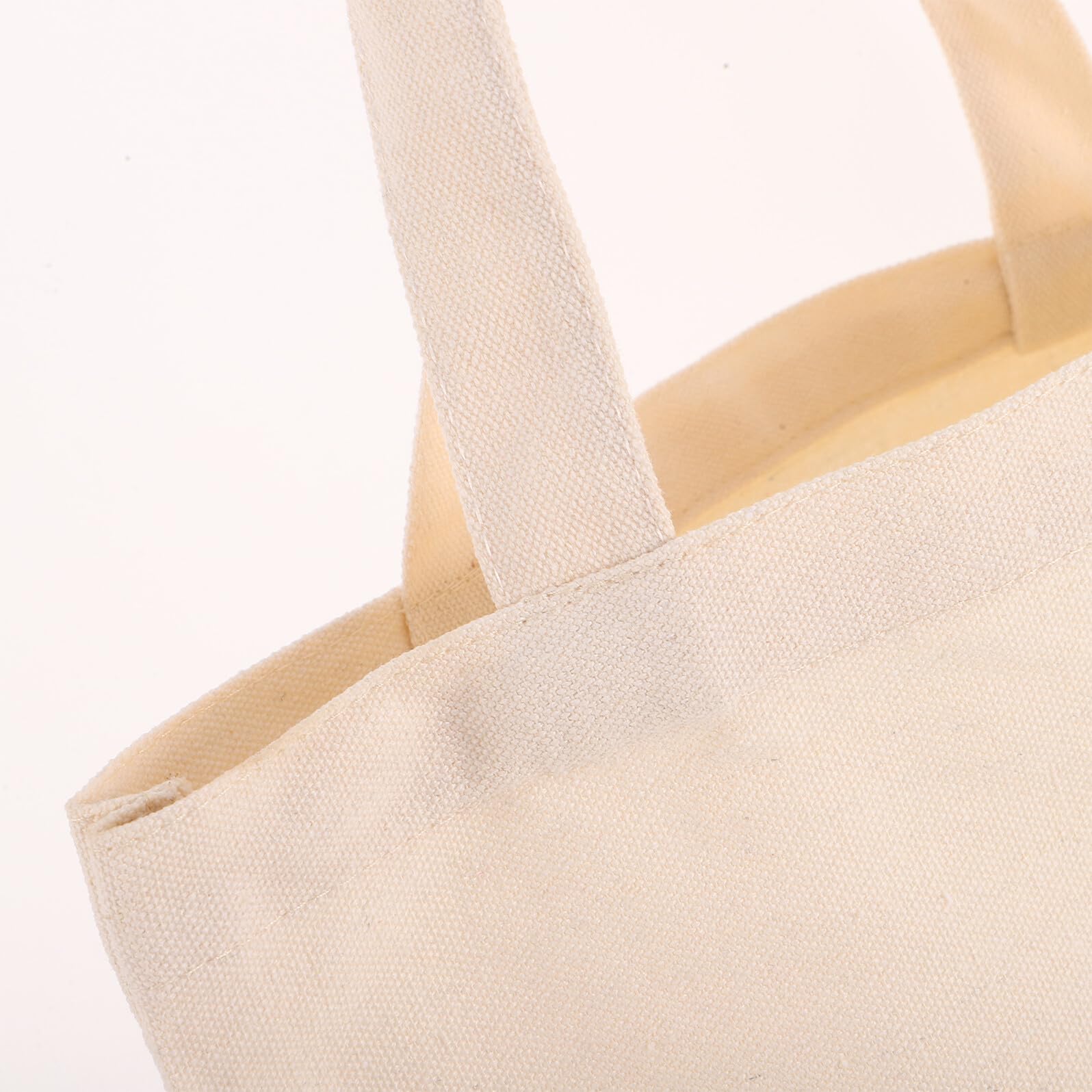 VALICLUD Bolsas de Lona Claras para Compras 10 Unidades, Bolso de Mano Artesanal 30x20x10 Cm, Reutilizables y Resistentes para Trabajo, Desplazamientos y Uso Diario