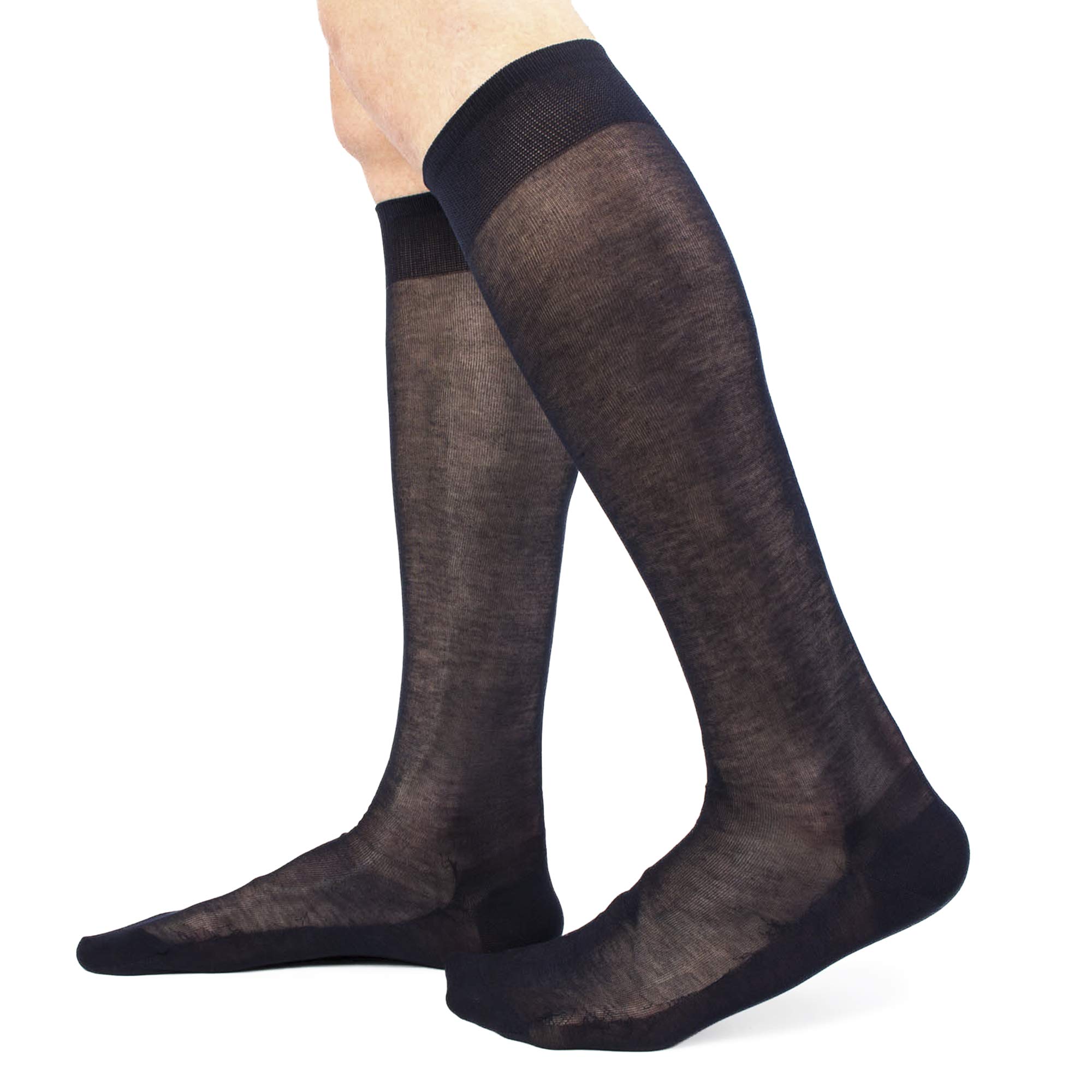 Ciocca Calze Lunghe Lisce Chiffon 100% Cotone Filo di Scozia - 3/6 Paia - Made in Italy