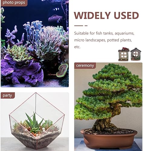 Miniatura 3 de DOITOOL 4 piezas de ventanas y puertas de hadas, accesorios de jardín de hadas, escultura de jardín, adorno de césped, mini jardín, miniaturas de