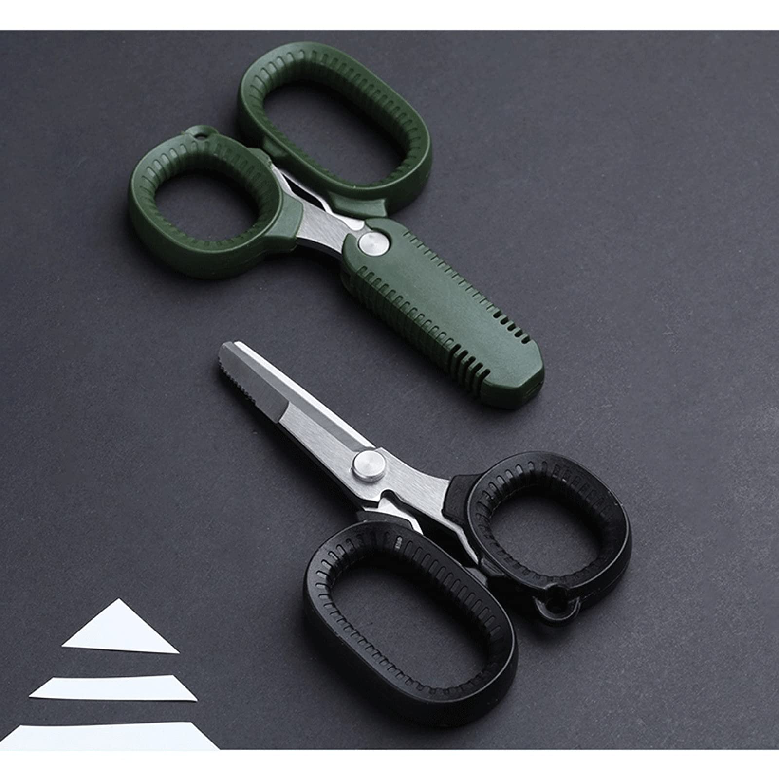 Tijeras de cocina Juego de tijeras para detalles de alta precisión Puntas afiladas y finas | Corte de papel, creación de álbumes de recortes, costura (verde negro)