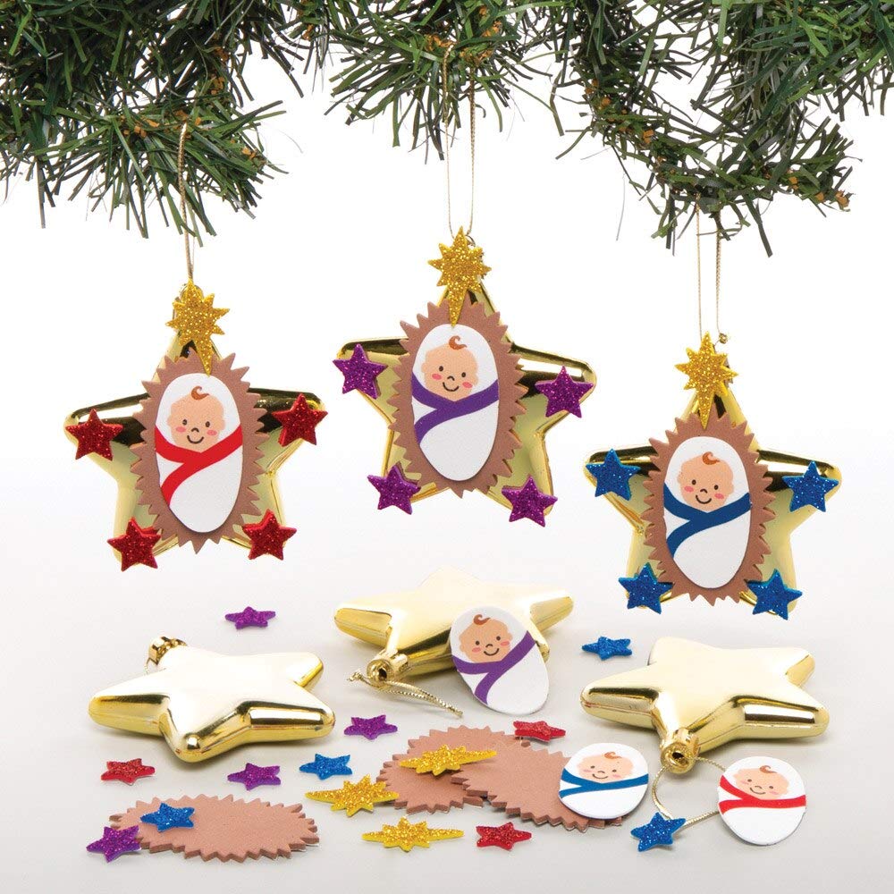Kit De 8 Boules De Noël à Colorier Sur La Nativité - Loisirs Créatifs Baker Ross Pour Enfants, Décorations Chrétiennes Festives AT144