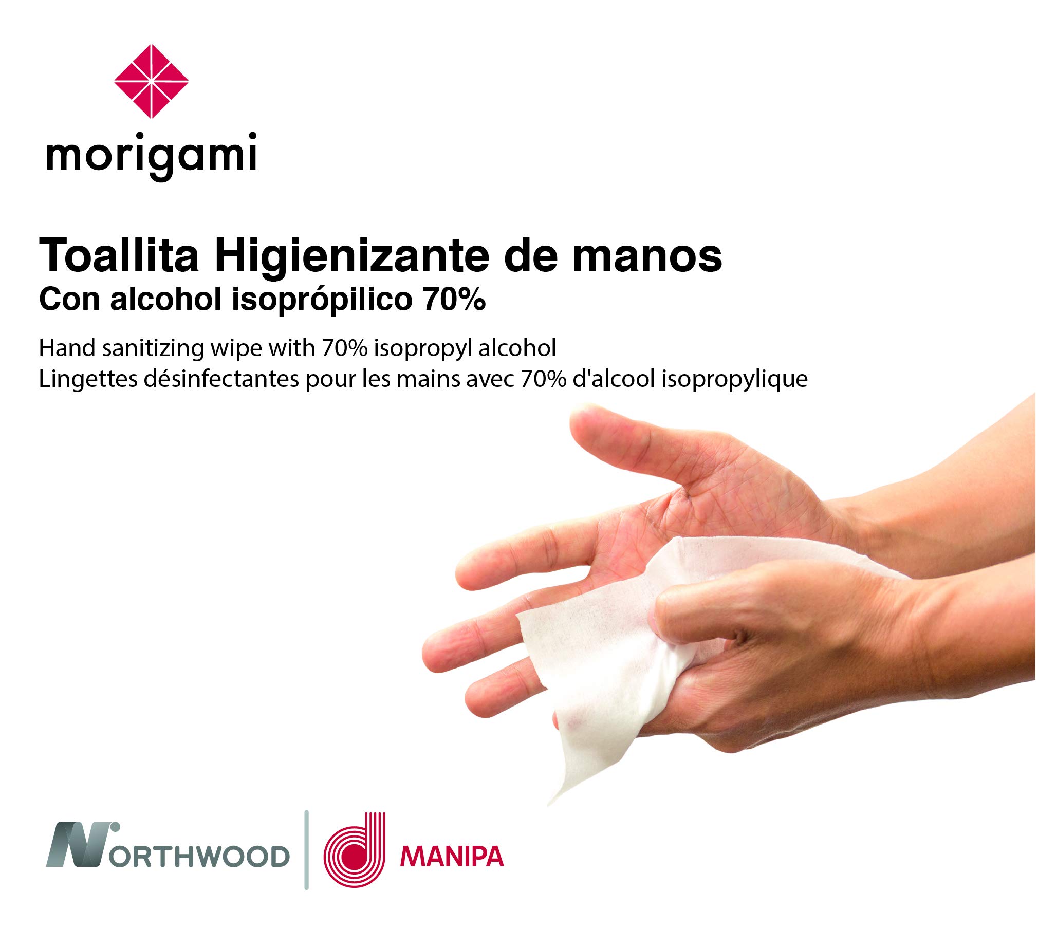 Asciugamano igienizzante con alcool isopropilico per le mani