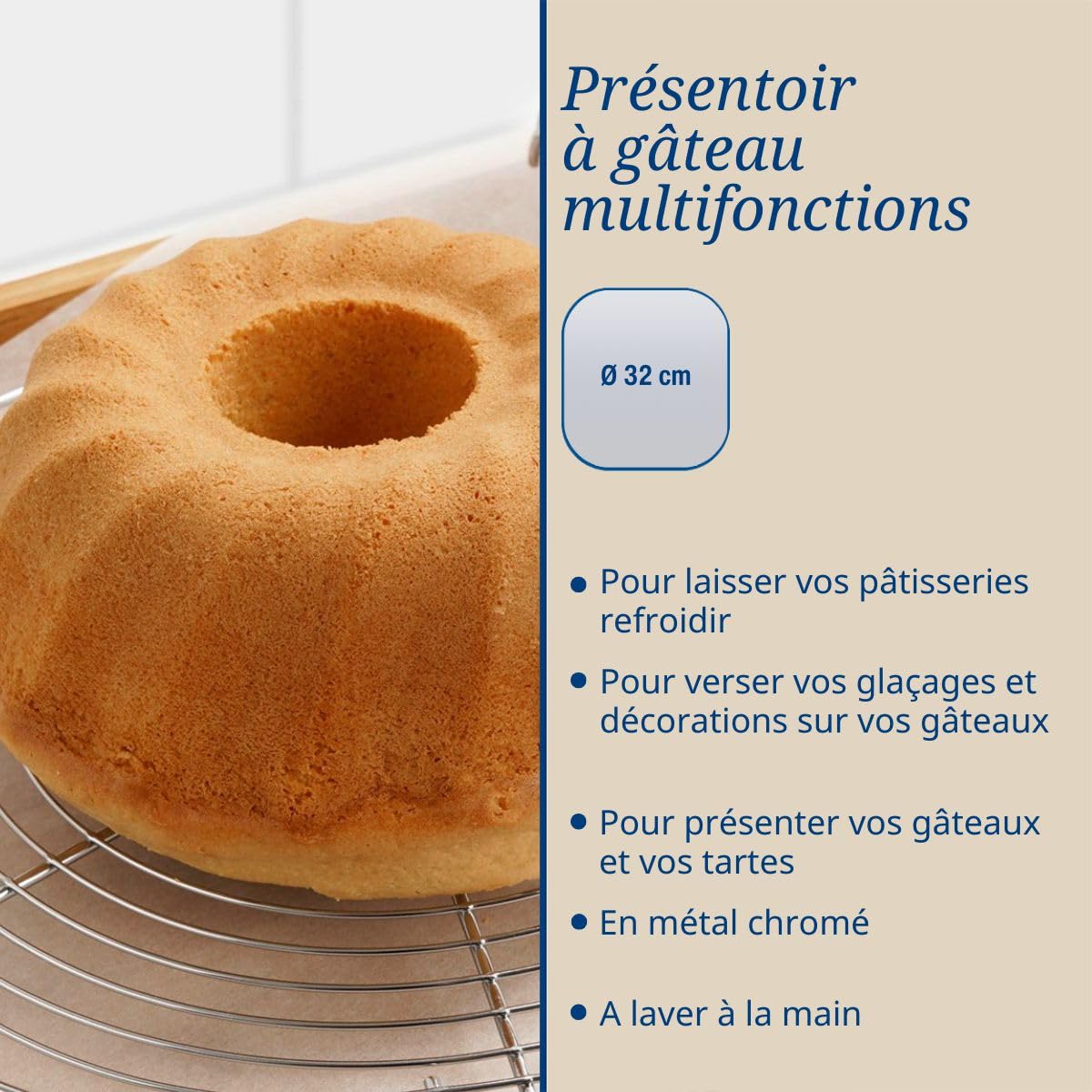 Dr. Oetker 32 cm Tarte Kuchenrost Gris