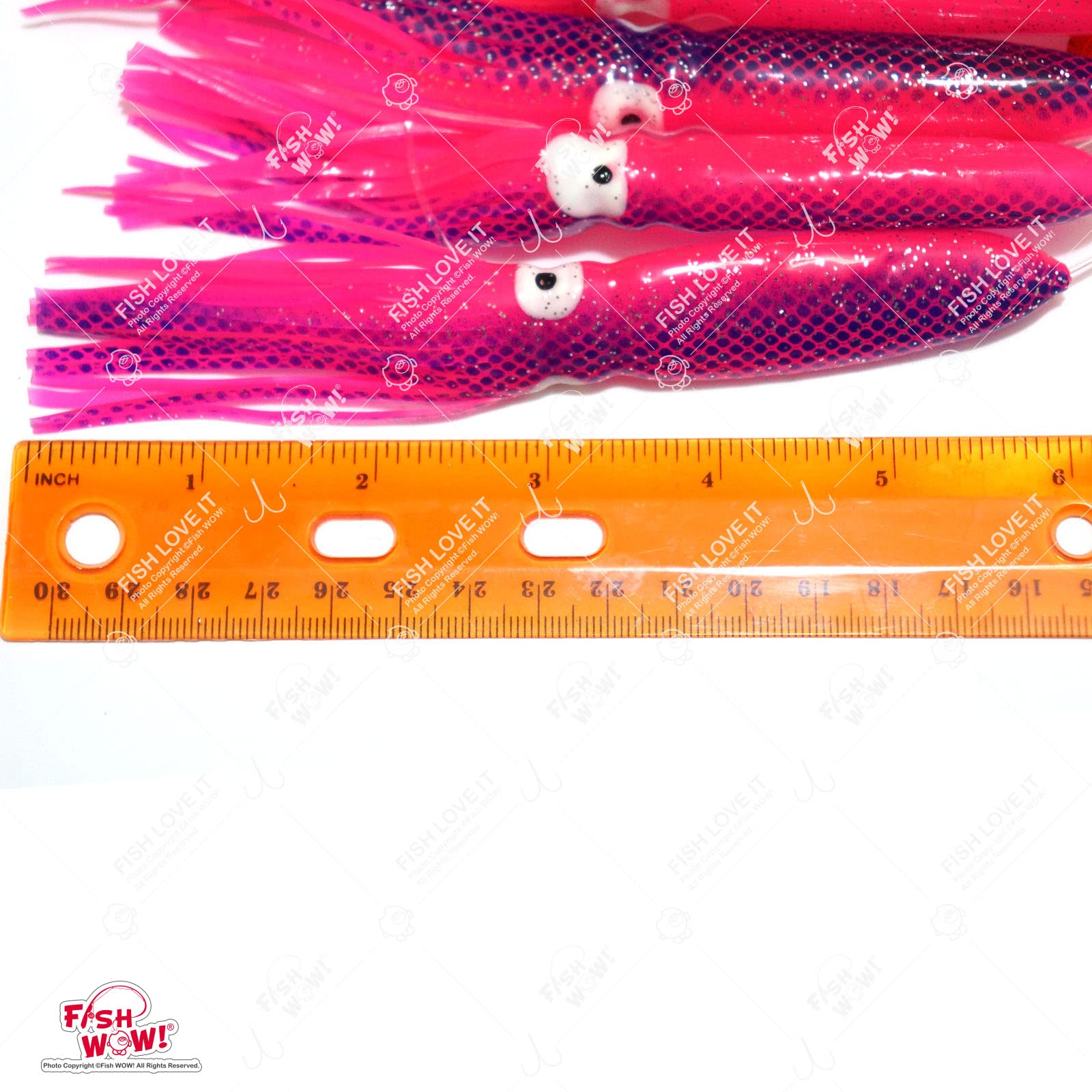 Qty 3 Fish WOW! Pink Fishing Daisy Bird Chain Squid Rig Teaser Trolling Lure