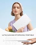 UPRFECT Portable Monitor 15.6" White, Ultra Slim Lightweight Portable Screen, 1080P External Monitor with USB-C & mini HDMI, Adjustable Kickstand & Carry Case for Laptop Mac PS5 Mini PC