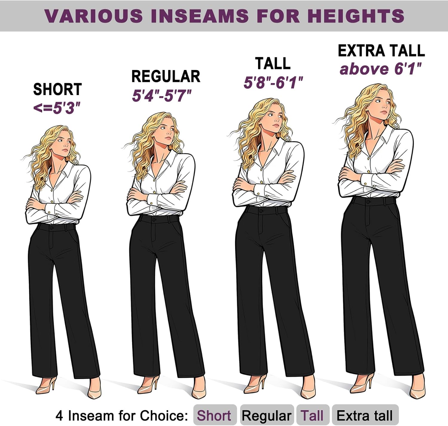 iChosy Womens High Waist Wide Straight Leg Trousers Casual Slacks Dress Pants with Pockets - Image 4