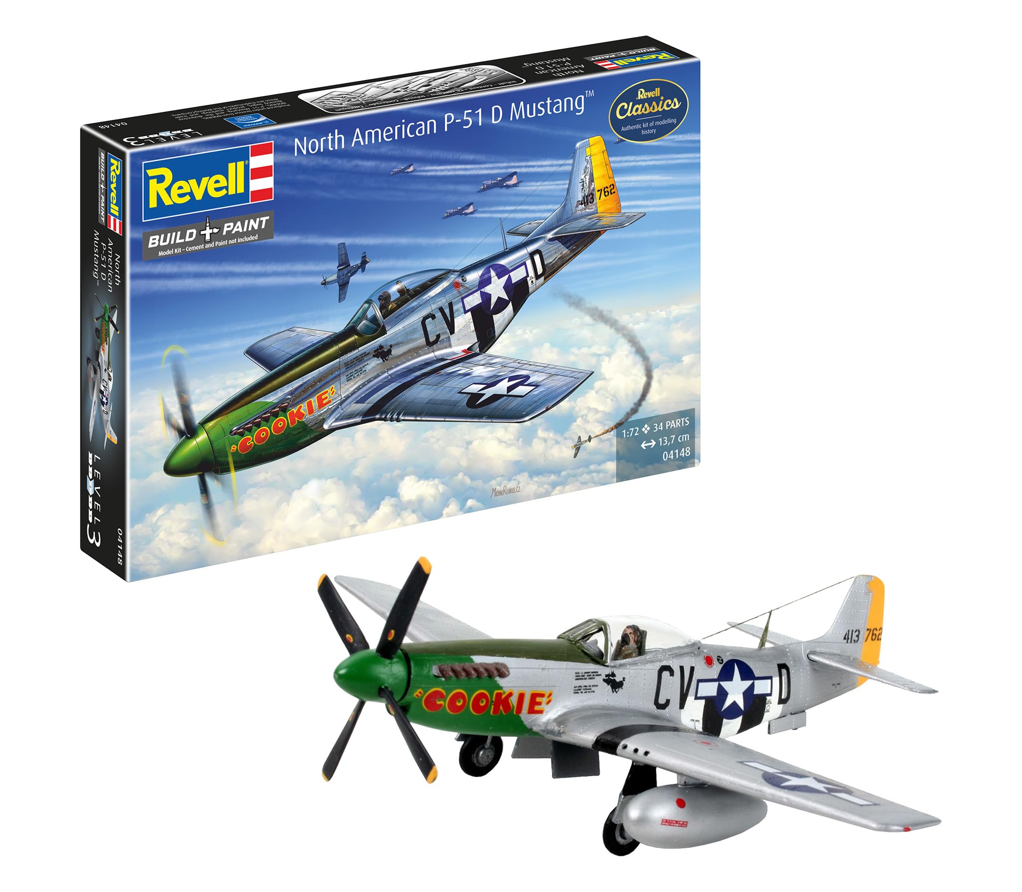 REVELL 04148 - P-51D Mustang 1:72 Scale Model Plane