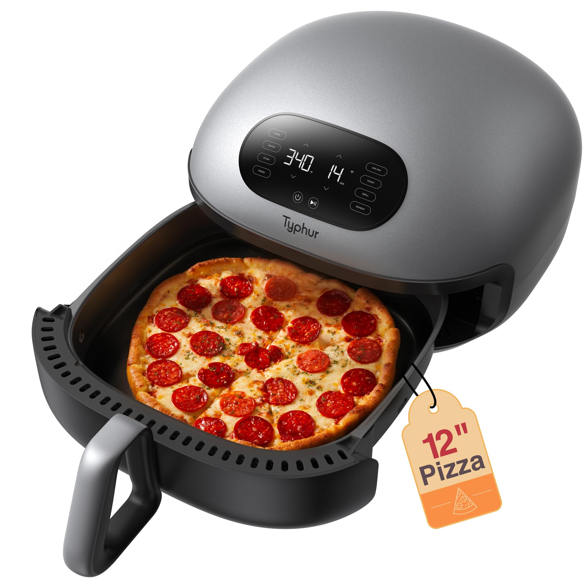 Typhur Indoor Pizza Oven, 12 Inch Pizza Oven Countertop, 15-in-1 Electric Pizza Maker Heats up to 500?F