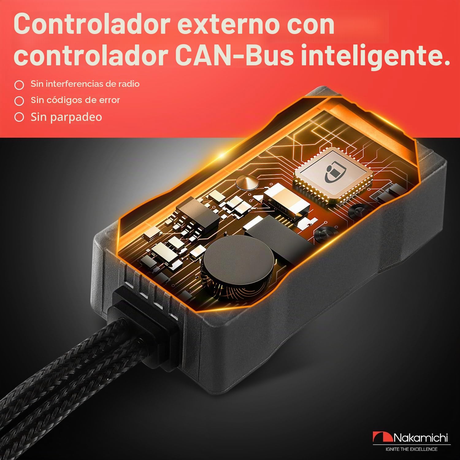 Nakamichi Bombillas LED De Repuesto Serie GR870 H7, 31,000 Lúmenes, 200W Por Juego, Luz Blanca Fría Superbrillante, Conectar Y Usar, Luz Alta Y Baja, Paquete De 2, 4300K, H7