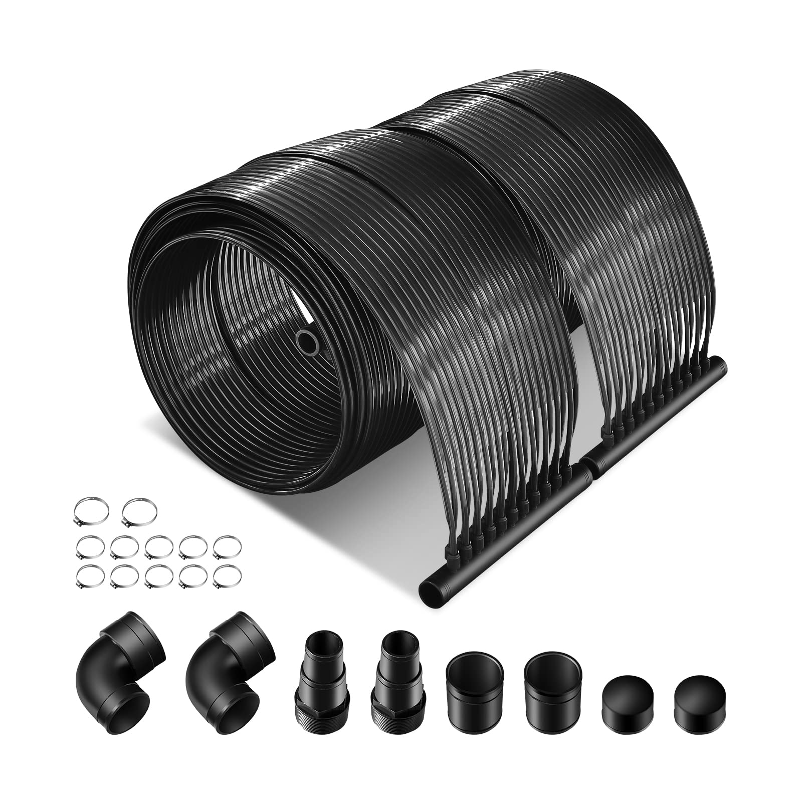 GOPLUS Réchauffeur Solaire pour Piscine en PE, 2 Panneaux de Chauffage Solaire de 500 X 75 CM, Respectueux de l’Environnement, Chauffe-Piscine Solaire pour Piscine Enterrée et Hors Sol de 21 500 L