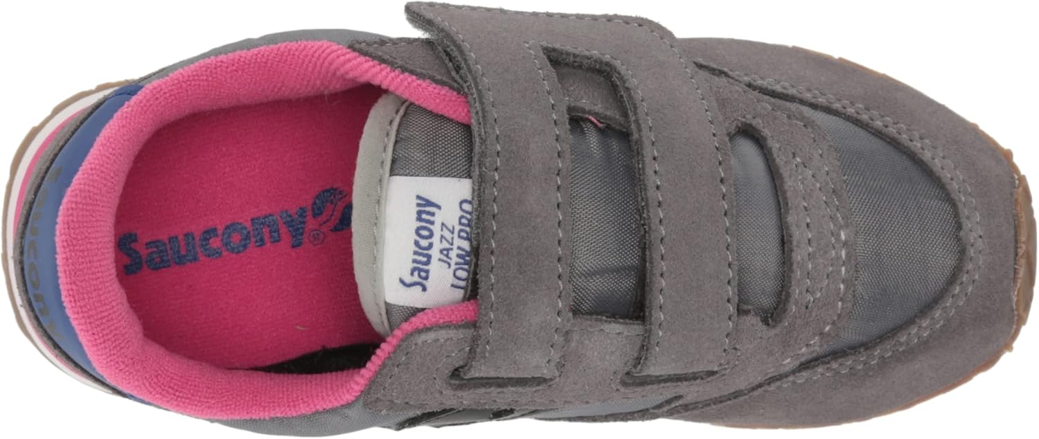 Saucony Unisex-Child Baby Jazz Hook & Loop Seasonal Sneaker Little Kid (4-8 Years) 4 Little Kid Grey/Black/Purple