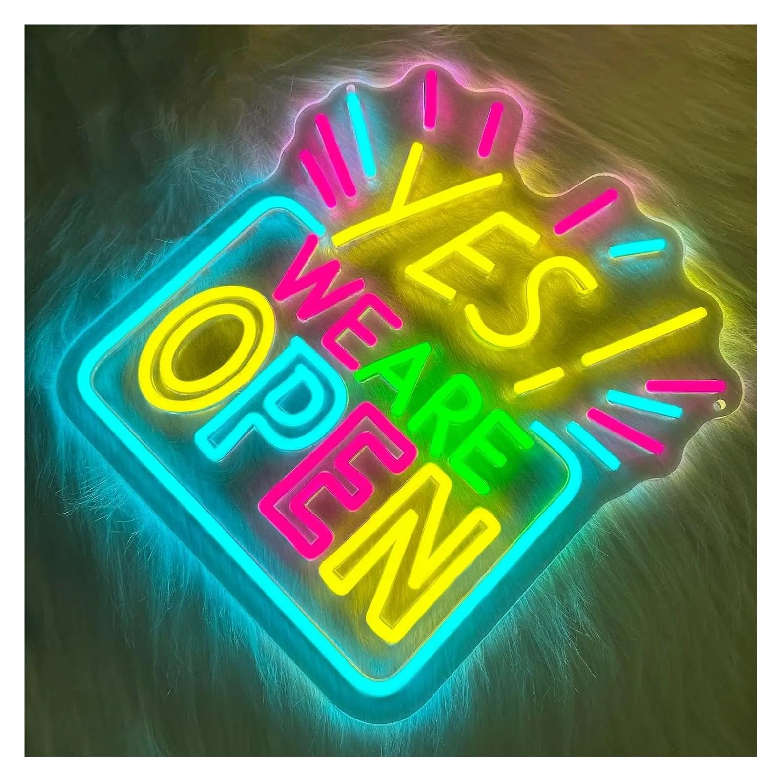 Luci al Neon Da Parete YES WE ARE OPEN Insegna al neon per vetrine di negozi Caffetteria Ristorante Bar Pubblicità aziendale 17.3x18.1in