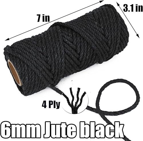 Miniatura 9 de Leecogo Cuerda de yute de 0.177 in de 100 pies de cuerda natural para manualidades, perfecta para jardinería en el hogar, macramé, manualidades,