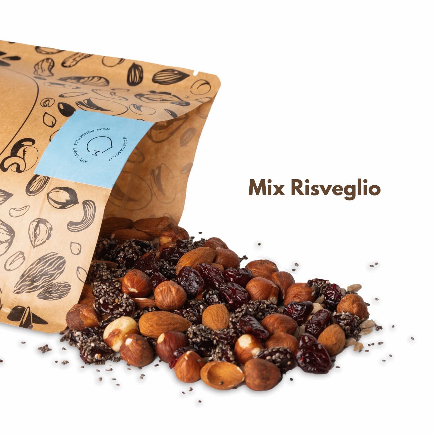 Makadamia - Bundle Benessere BS 230g - Care Mix, Mix Risveglio, Mix Wellness, Porta Snack
