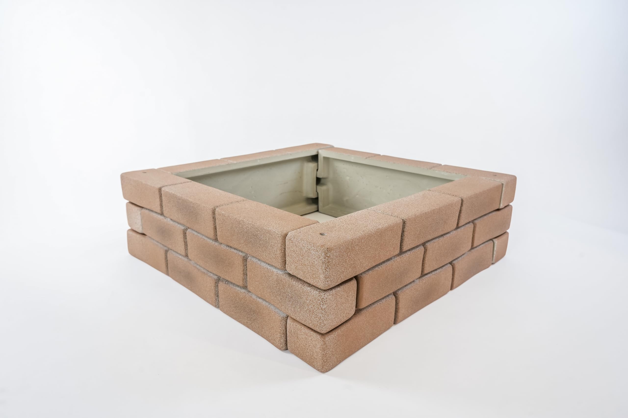Jardinière surélevée en polyuréthane brique : 4 panneaux modulaires 61x20cm