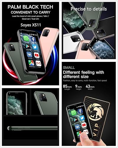 Miniatura 2 de SOYES XS11 - Miniteléfono inteligente 3G de 2.5 pulgadas, con Wifi, GPS, RAM 1 GB 8 GB Core Android 6.0 - Teléfono celular con cámara, dual SIM,