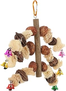 MARMERDO Brinquedos de moagem de boca brinquedos de mastigar brinquedos de madeira brinquedos para animais de estimação pássaros brinquedos gaiola papagaio brinquedo pendurado suprimentos de gaiola de papagaio suprimentos para pássaros animais de estimação brinquedo de mastigar brinquedo mordida gaiola pássaro o pássaro
