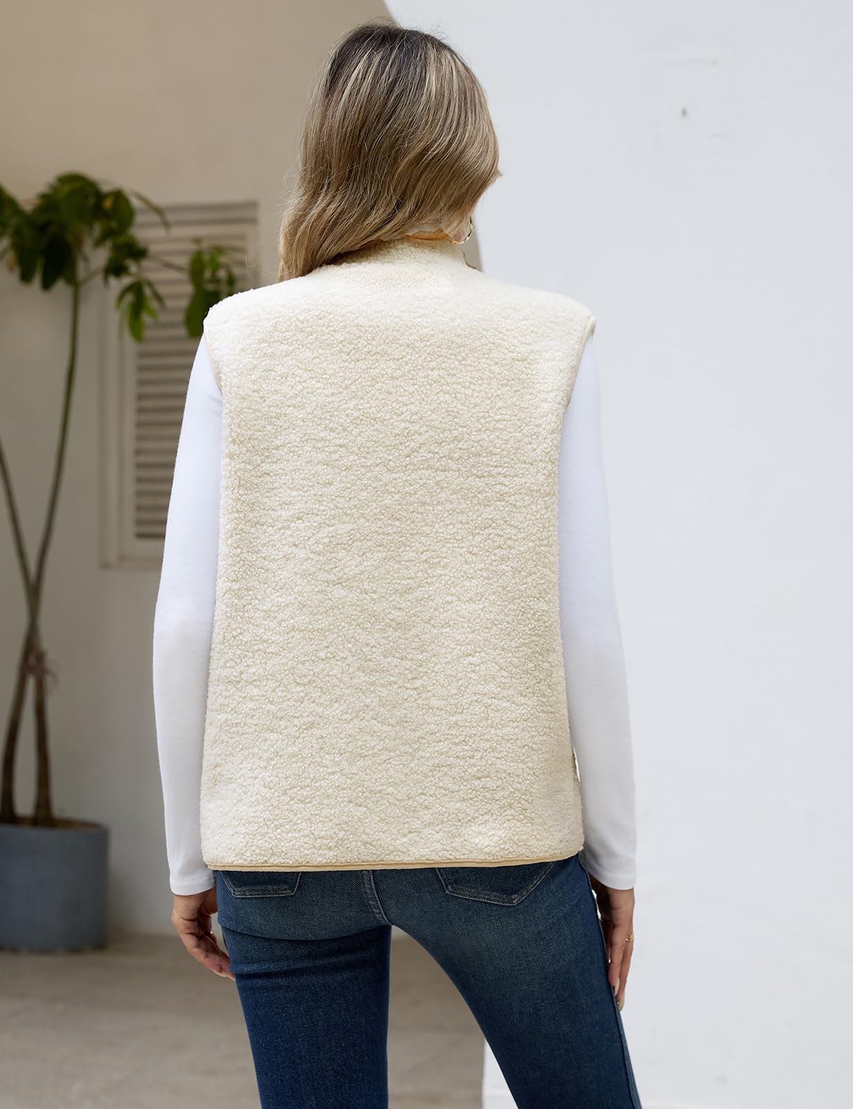 heekpek Gilet in Pile Donna Senza Maniche Smanicato Teddy con Zip