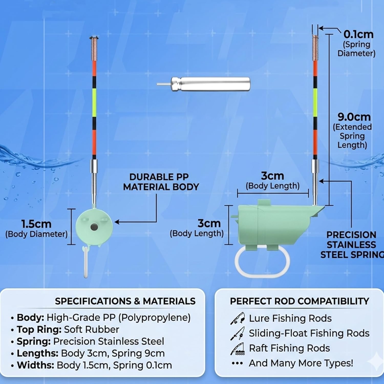2026 high Sensitivity Fishing Float bite Alert, Portable Smart Electronic LED Luminous Hook Alarm Night Fishing Rod Bite Indicator, Compatible with Lure, Slip Float and Raft Rods
