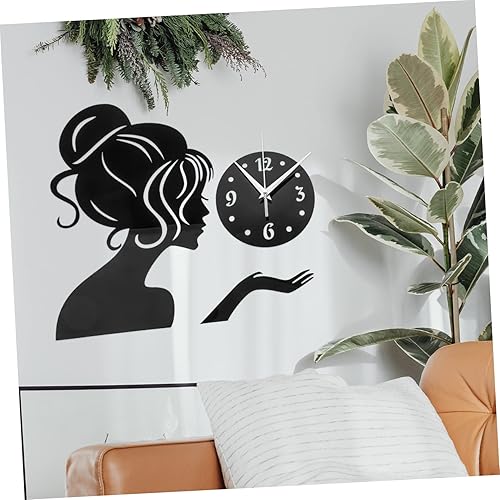 Miniatura 8 de Garneck Reloj de pared con espejo para niñas, reloj de pared para pilas, sin marco, para dormitorio, pared, oficina, decoración, hogar, bricolaje,