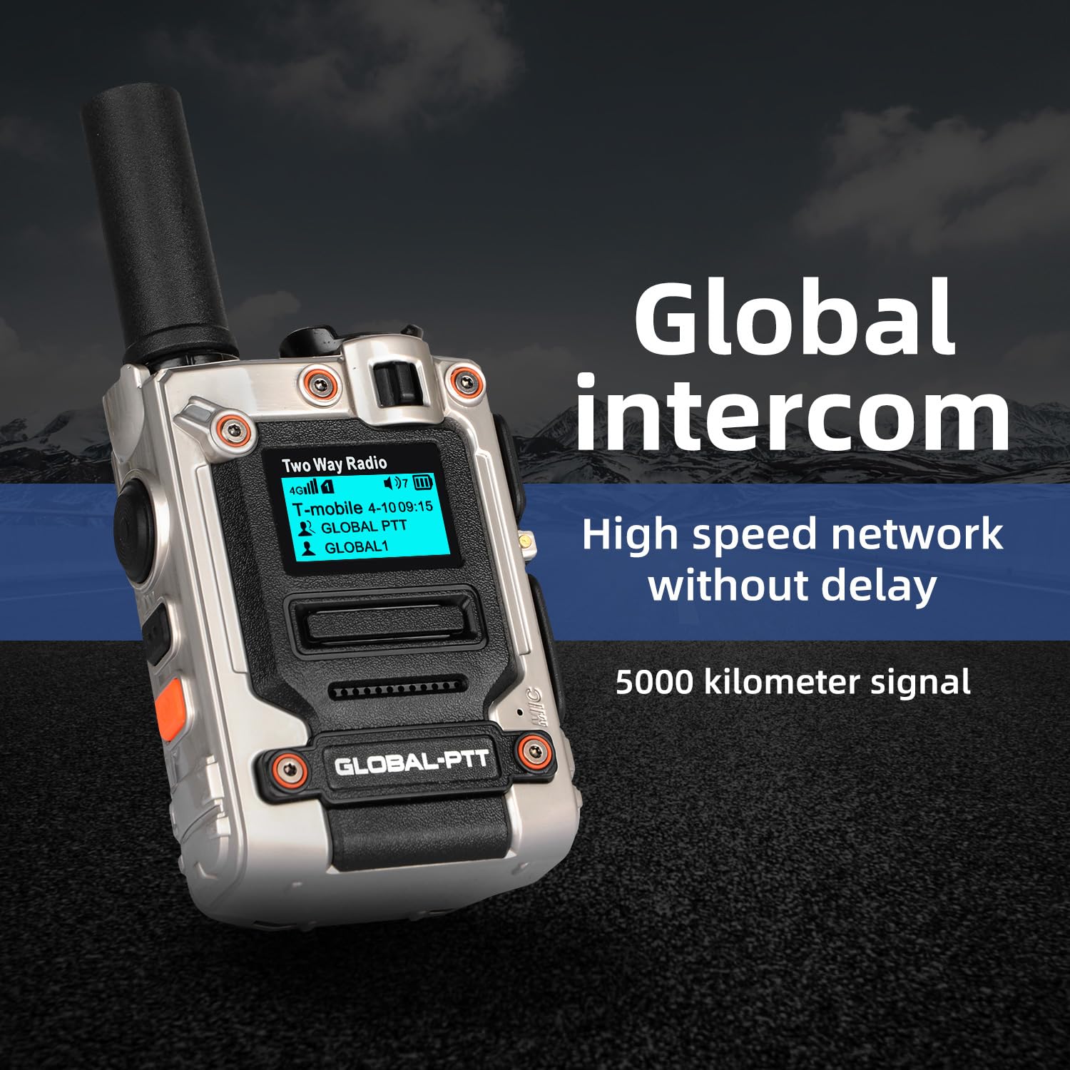 2PCS Global-ptt G0 4G POC Mini Walkie Talkies, US Version, Two Way Radio, Unlimited