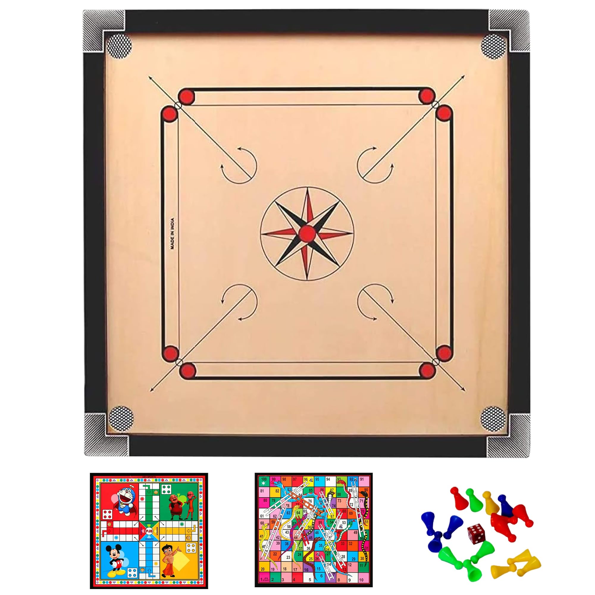 Teens Carrom Board for Kids 20 Inches with Ludo Superior Matte Finish Practice Carrom Board with Coins Striker and Powder (Beige, Small- 20 Inches with Ludo) (B0CYDBGZ35) Amazon Price History, Amazon Price Tracker