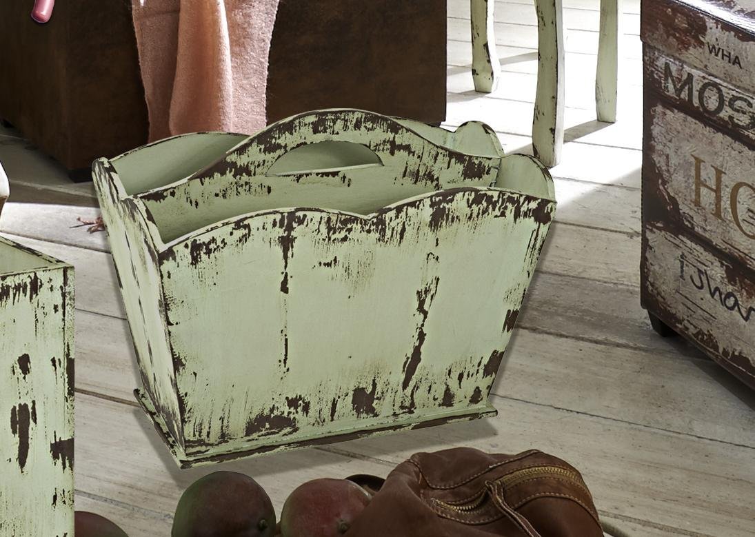 HAKU Portagiornali vintage, Legno massiccio, MDF - Dim. L 45 cm x A 35 cm x P 25 cm, Stile Industriale