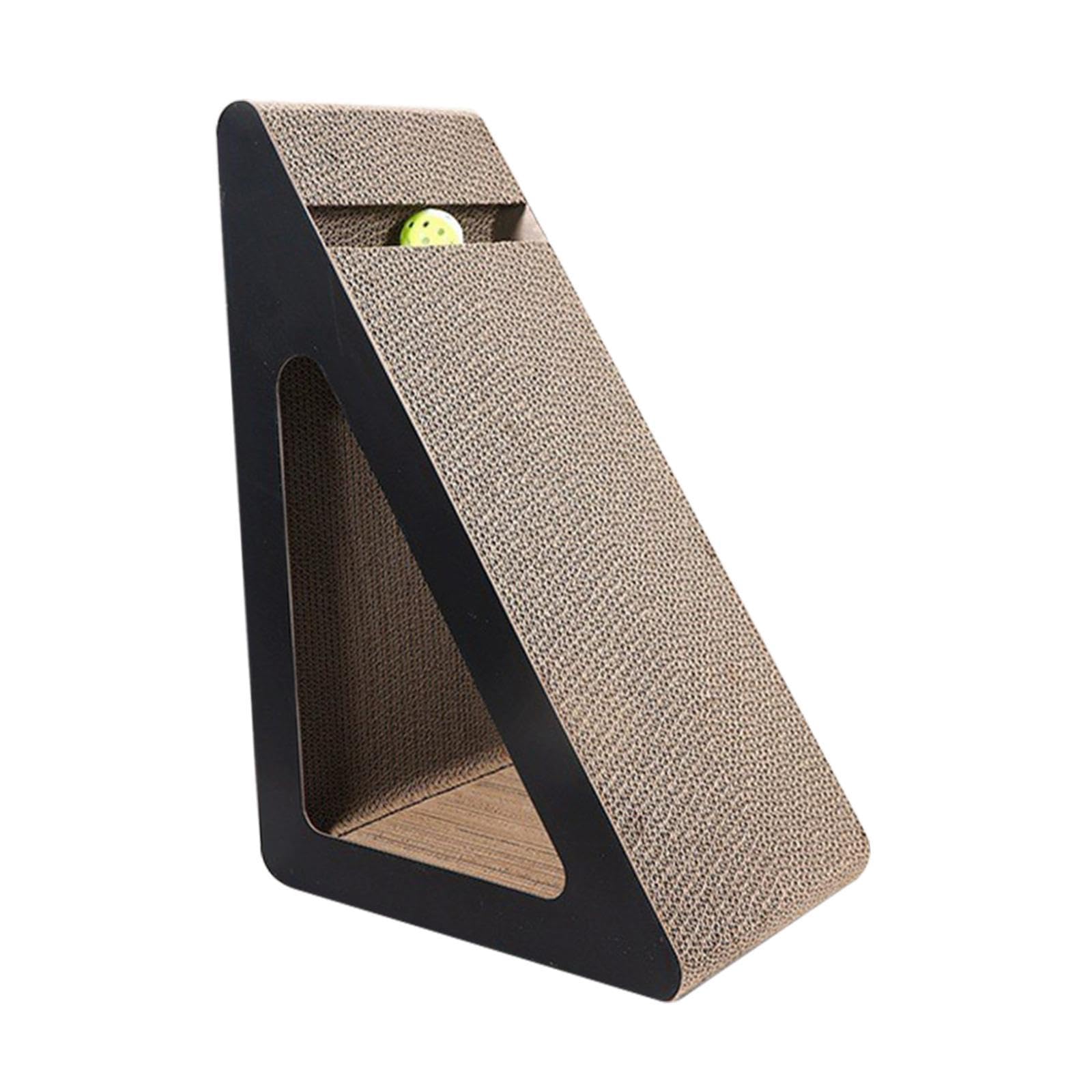 Griffoir carton chat triangulaire avec balle de jeu, taille L