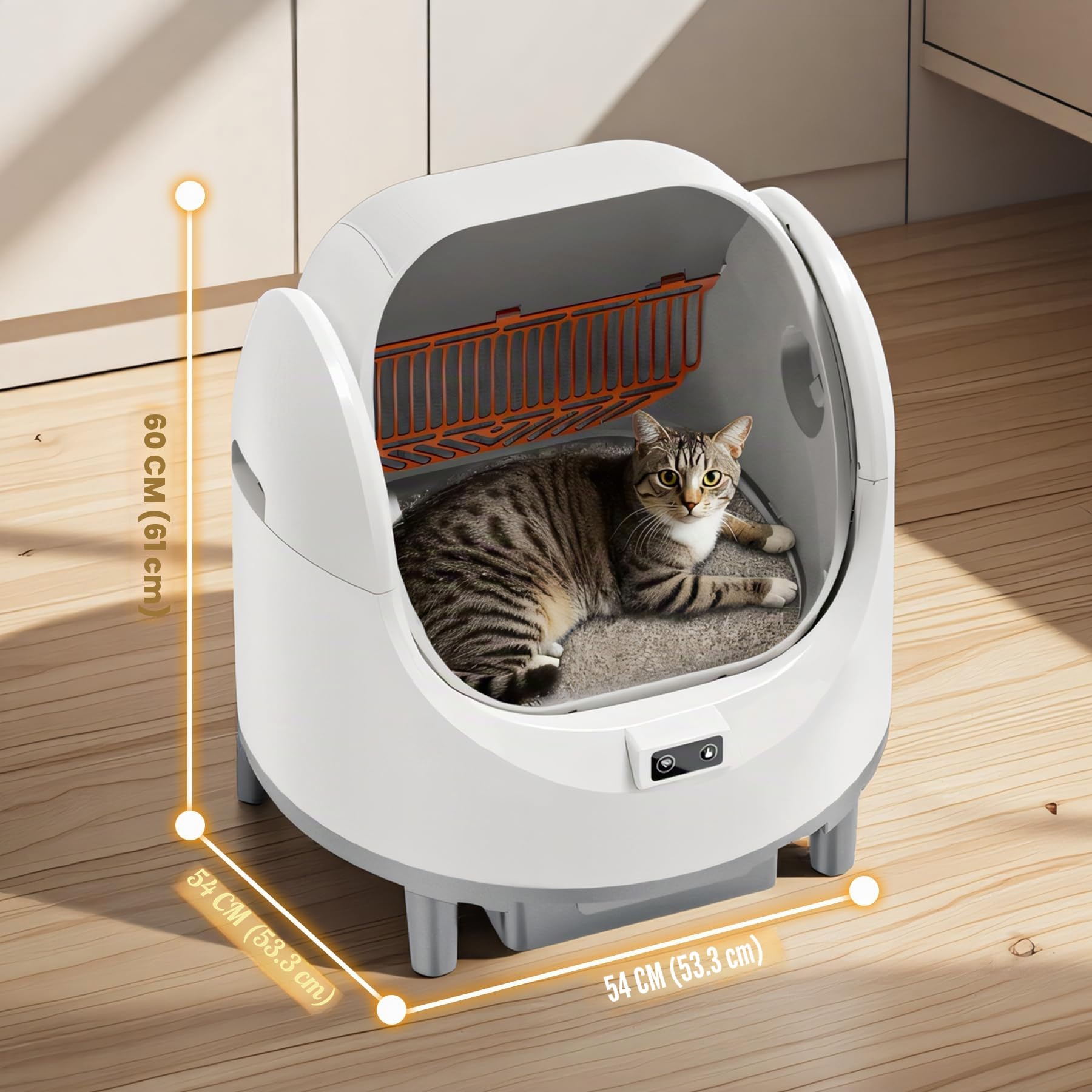 Bandeja Sanitaria automática con diseño de Gran Capacidad, sin olores, autolimpiable, controlada por aplicación, Ideal para hogares con Varios Gatos (msp01)