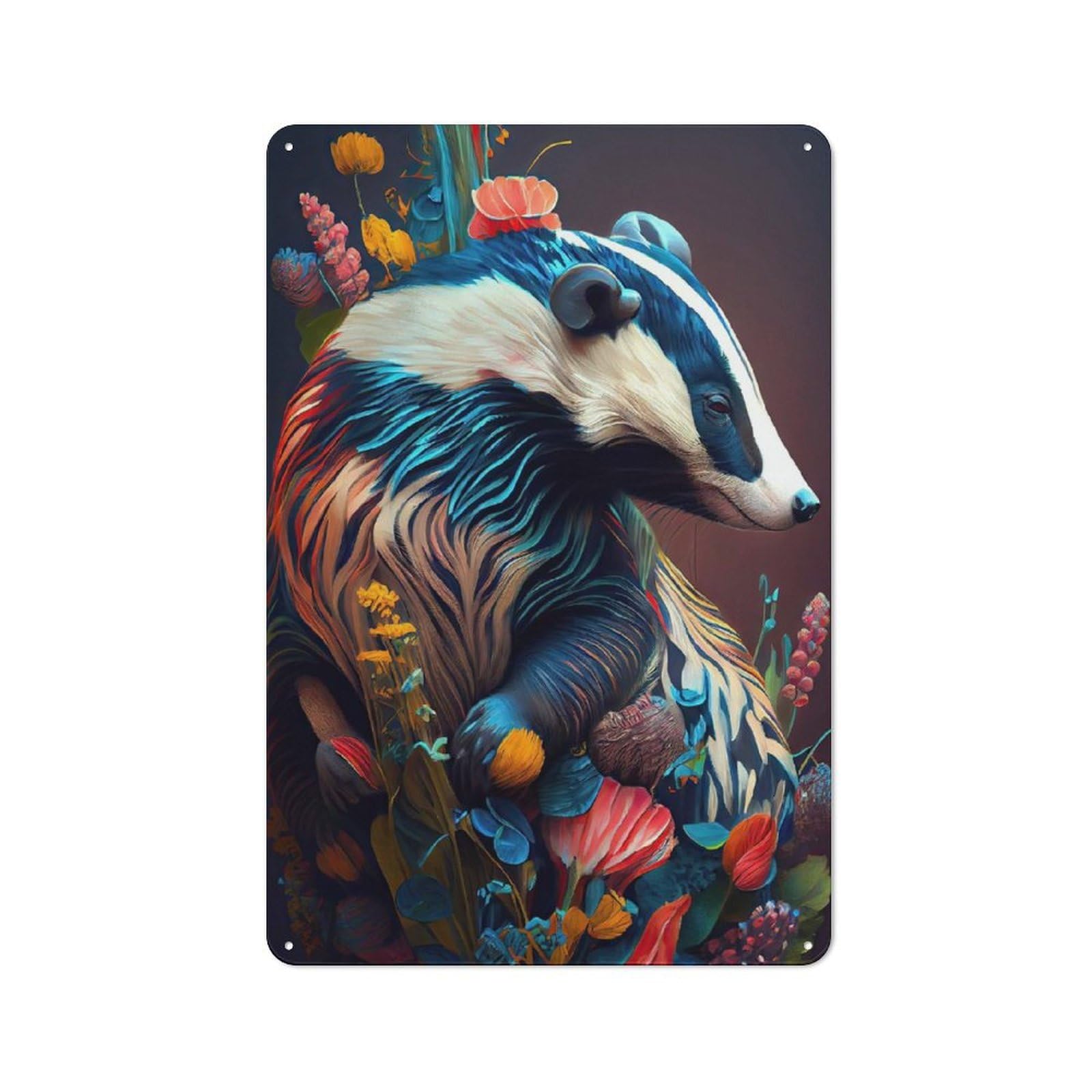 Junmoney The Careful Badger Retro Metal Wall Sign 30X20cm For Man Cave Or Games Room, For Man Cave Decor Fans Refreshing A Room In Autumn