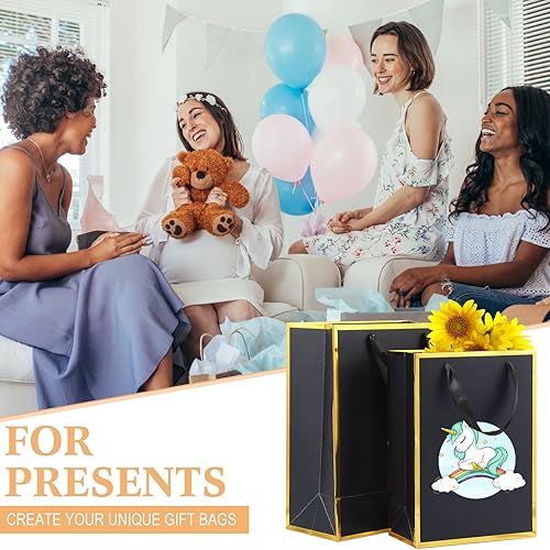 Miniatura 18 de PerKoop Paquete de 40 bolsas de regalo de Navidad de papel kraft con asas, 4 tamaños, envoltura de regalo, bolsas de compras de postres para regalos